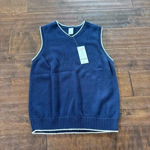 NEW Gymboree Boys Medium 7/8 Knit Sweater Vest Navy Blue V-Neck - Picture 1 of 4