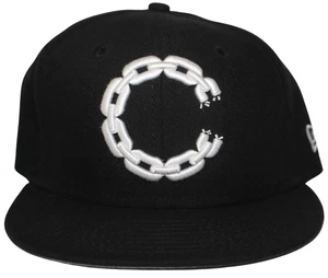 Crooks & Castles Chain C New Era Hat Cap Black White - Size 7 1/8 Vintage Rare - Picture 1 of 12