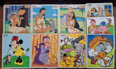 Vintage Playskool Wooden Puzzles | Disney Lot of 9 Minnie Pocahontas Pinocchio + - Image 1 of 4