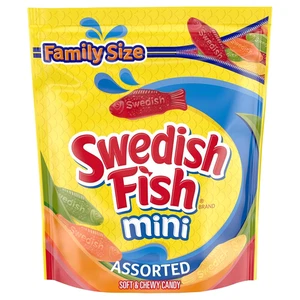 SWEDISH FISH Mini Assorted Soft & Chewy Candy, Family Size, Bulk Candy, 1.8 Lb - Picture 1 of 12