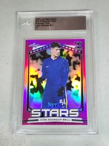 Jude Soonsup-Bell Tottenham 2022 Leaf Metal Stars Prismatic Pink Proof 1/1 - Picture 1 of 1