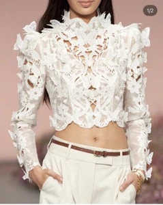 RARE NWT Runway Zimmermann Luminous Embroidered Bodice Blouse AU 3 US 10 - Picture 1 of 17