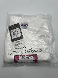 Vintage Hanes Beefy T Shirt White Men L Eau Contraire Art Tops NEW - Picture 1 of 3