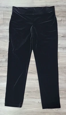 NUEVO CON ETIQUETAS - Pantalones Frank Lyman Negro Terciopelo Elastizados Pull On Tobillo Talla 16 Foto 1 de 4