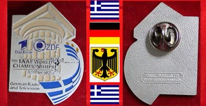 LEICHTATHLETIK ATHLETICS PIN IAAF WM WC ATHEN 1997 - ARD ZDF GERMAN RADIO-TV - Picture 1 of 1