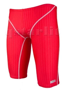 Men's Male Trunk Jammer Racing Competition Training Swimwear Size 34, 3XL, Red - Picture 1 of 4