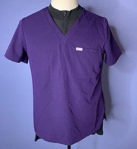 Figs Scrub Top Womens Lrg Purple Technical Collection Medical V Neck Pocket 3867 - Picture 1 of 8