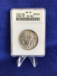 1925 DDO FS-101 Doubled Die Obverse Stone Mountain Half Dollar 50c *ANACS MS63* - Picture 1 of 5