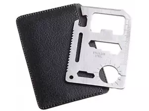 11in1 Multitool Outdoor Survival Card Strumento Multifunzione Mappa Sopravvivenza - Foto 1 di 4