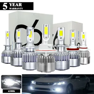 1pair H7/H4/H3/H1/H11/9005/9006/9004 LED C9 Car Headlights Kits  Bulbs 6000K - Picture 1 of 35