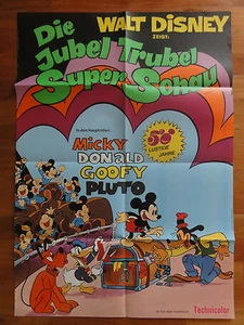 Walt Disney Kinoplakat 70er Jahre DIE JUBEL TRUBEL SUPER SCHAU Mickey Maus - Bild 1 von 1