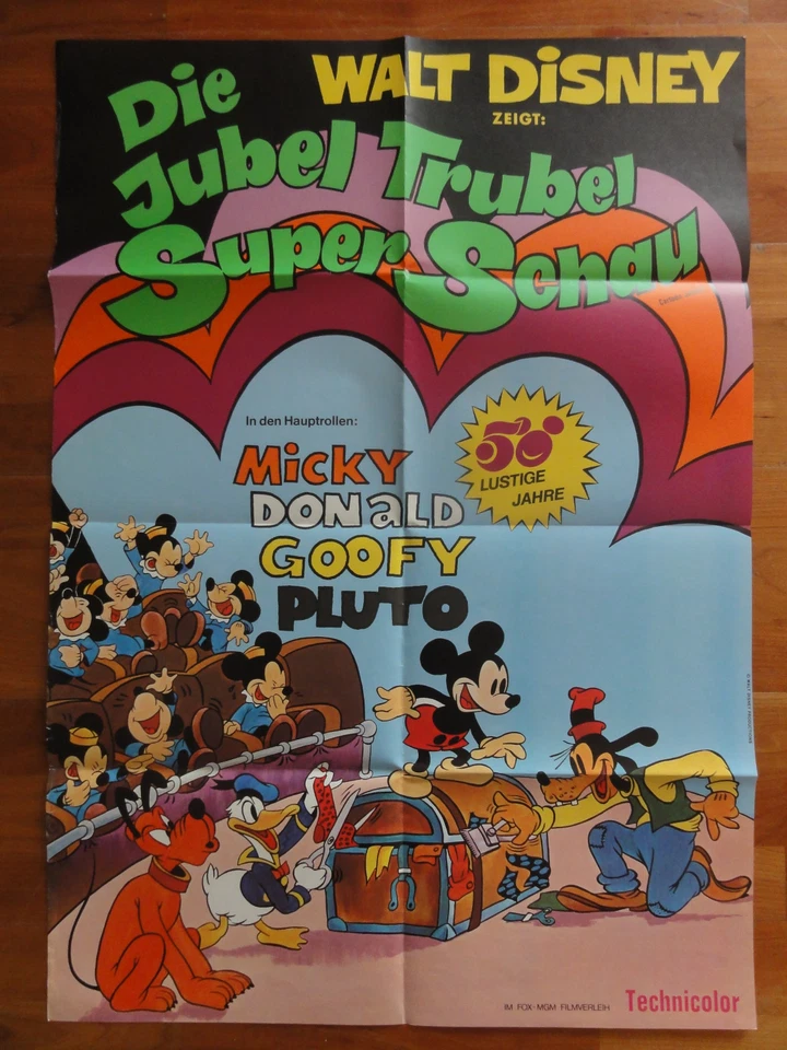 Walt Disney Kinoplakat 70er Jahre DIE JUBEL TRUBEL SUPER SCHAU Mickey Maus - Bild 1 von 1
