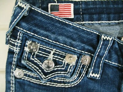 HOT AUTHENTIC Women's TRUE RELIGION @ BILLY BIG QT STRAIGHT STRETCH Jeans 25 x32 - Image 1 of 4