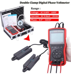 Double Clamp Digital Phase Voltmeter AC Current Voltage Tester For Field Testing - Picture 1 of 6