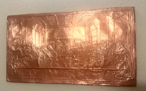 Da Vincis Das letzte Abendmahl - Jesus Kupferrelief, religiöses Kunstwerk, Deko - Bild 1 von 8
