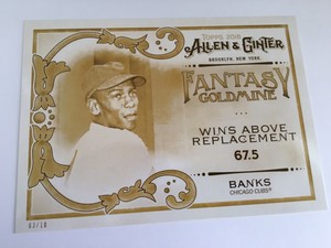 2018 Topps Allen & Ginter Fantasy Goldmine Jumbo 5x7 Ernie Banks Cubs 21 03/10