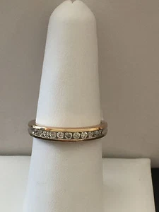 10k yellow gold Diamond Anniversary band size 7.25 1/4 Carat .25 TCW - Picture 1 of 4