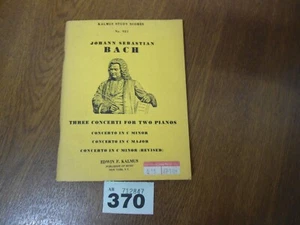 J S BACH 3 Concerto for 2 Pianos in C Major & minor - No.921 Kalmus Study Score - Picture 1 of 15