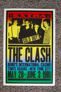 The Clash 1981 Concert Poster Bond International Casino New York - Picture 1 of 1