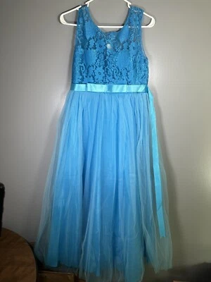 Vestido azul feminino tamanho 170 (12/14) novo com etiquetas formais - Imagem 1 de 4