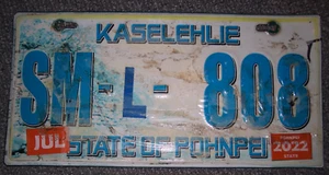 Nummernschild Mikronesien Pohnpei Westpazifik ehemalige deutsche Kolonie - Bild 1 von 1