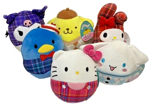 Squishmallow Sanrio Hello Kitty Holiday Plaid  Kuromi Cinnamoroll Sam x6 BNWT - Picture 1 of 19