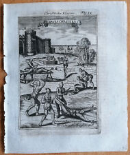 Africa Christian Slaves Torture - Original Print by Mallet - 1718