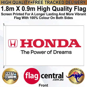 HONDA White Flag 180x90cm *Outdoor *Cost Effective *Eye Catching *Free Delivery - Foto 1 di 3