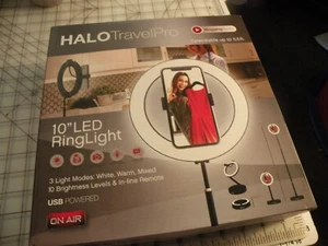 HALO Travel Pro 10” LED Ring Light Vlogging Series NEW IN BOX 3 LIGHT MODES - Picture 1 of 2