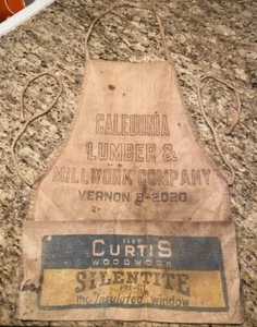 Vintage Caledonia Lumber & Millwork Advertising Nail Shop Apron Racine County WI - Picture 1 of 1