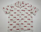 Beentrill Budweiser Bowtie Button Front Shirt Size Large All Over Print Beer