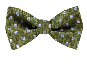 Boy's 100% Green Designer Pre-Tied Woven Bowtie Weddings Formals Casual - NWT - Picture 1 of 1