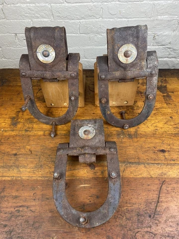 3 C.1920 Barn Door Rollers ~ Work Properly, No Damage, Authentic Maine Barn Used Cover