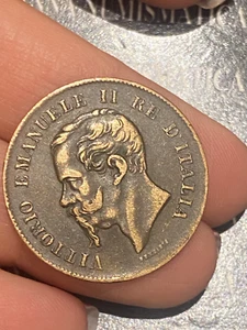 REGNO D'ITALIA VITTORIO EMANUELE II 5 CENTESIMI 1867 NAPOLI C. VITTEMAII-85 - Picture 1 of 2