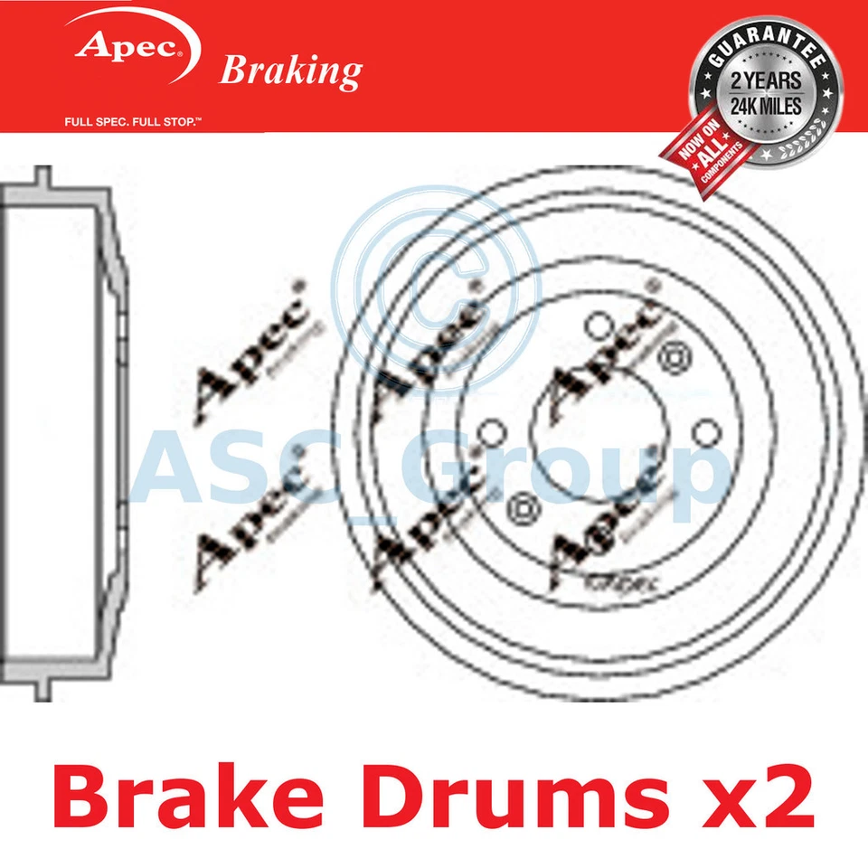2x Apec 230mm (Interne) 4 Clou Rechange Arrière Frein à Main Frein De DRM9504 - Photo 1/1