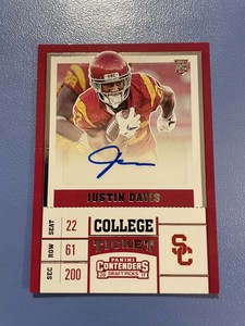 2017 Panini Contenders Draft Picks Justin Davis Autograph Rookie Football Card 