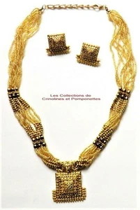 PARURE COLLIER ET BOUCLES ASSORTIES LES CITES D'OR    CHIAPAS  * - Picture 1 of 3