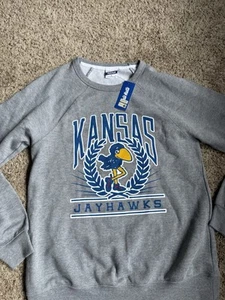 New Charlie Hustle Crewneck Sweatshirt Kansas Jayhawks KU Large - Picture 1 of 6