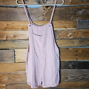 Risen Tencel Shortall Overall Small Pink Pockets Lightweight Boho - Picture 1 of 6