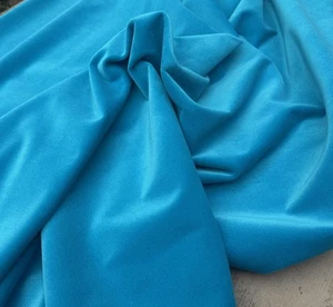 CLEARANCE SALE - New remnant 140 x 168cm Linwood bright blue velvet fabric - Picture 1 of 3