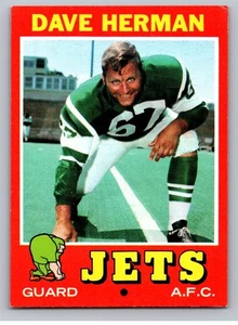 1971 Topps Football Set-Break #124 Dave Herman Jets *WSC* - Picture 1 of 2