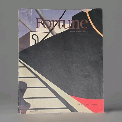 Fortune Magazine November 1944 Merchant Marine WWII War Ads Vintage Crawford - Image 1 of 4