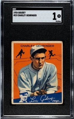 1934 Goudey # 23 Charley Gehringer SGC 1 - Image 1 of 2