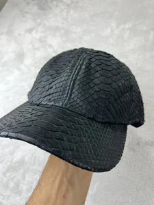 Python Mütze Kappe Riemen hinten Schlangenleder exotisches Leder Herren Luxus selten - Bild 1 von 7