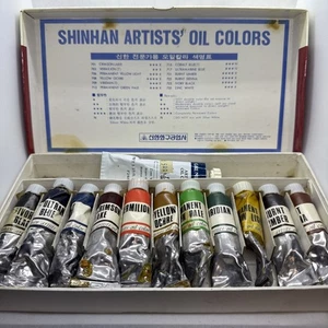 Vintage 1990 Shinhan Artists' Oil Paint 12 Color Set (Used - Still Soft) - Picture 1 of 3