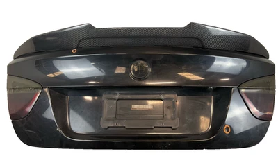 2006-2008 BMW 330i E90 Trunk Decklid with Aftermarket Spoiler OEM Black - Image 1 of 4