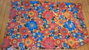 Oilcloth Tablecloth 47" by 62" Rectangular Floral, New without tags Red Yellow - Picture 1 of 3