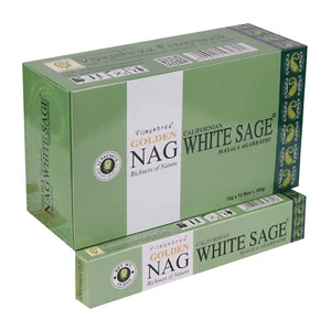 Vijayshree Golden Nag White Sage Räucherstäbchen 12x15g 180 Stk Duft Yoga - Bild 1 von 1
