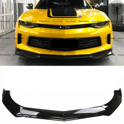 For Chevrolet Camaro Universal Front Bumper Lip Spoiler Splitter Glossy Black Foto 1 de 4
