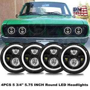 For Datsun 620 Pickup 72-74 5-3/4" 5.75 INCH Round LED Headlights HI/LO Beam DRL - Picture 1 of 18
